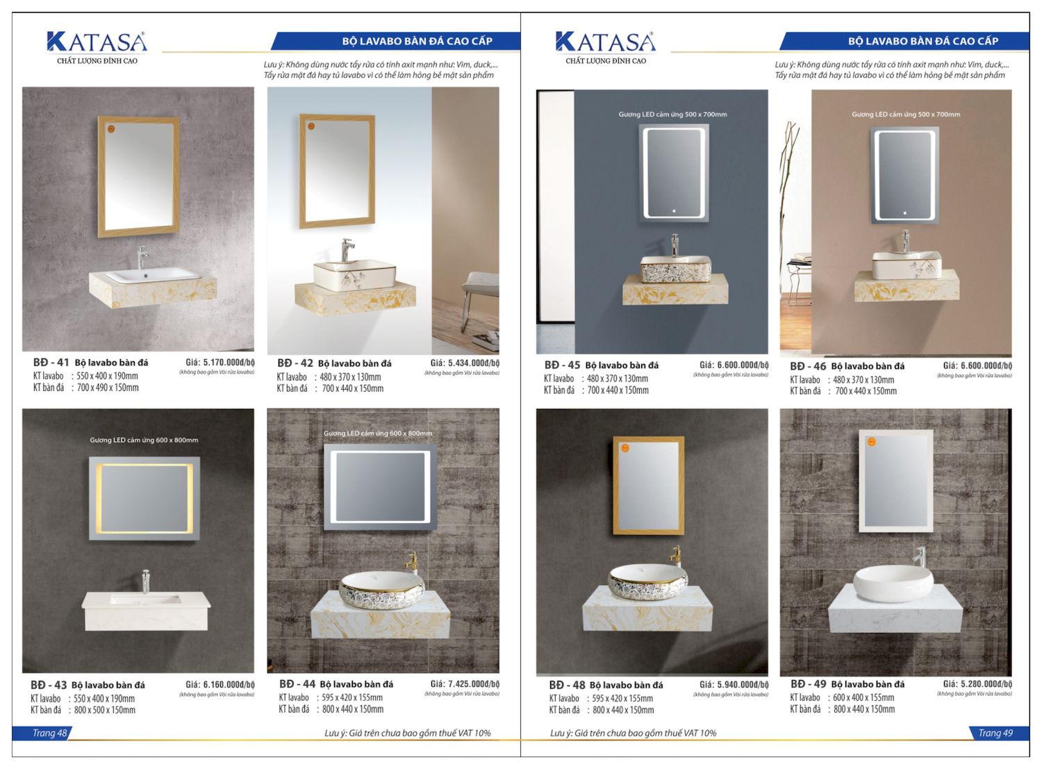 Thiết bị vệ sinh KATASA Catalogue và Bảng giá mới nhất /Page 